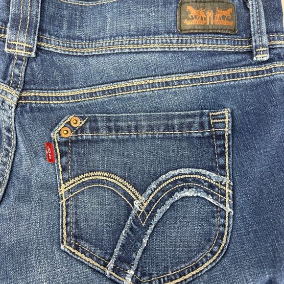 Levi's 524 Women's Jeans 15M Blue Too Superlow Front Patch Pockets Wide Leg - Picture 5 of 14